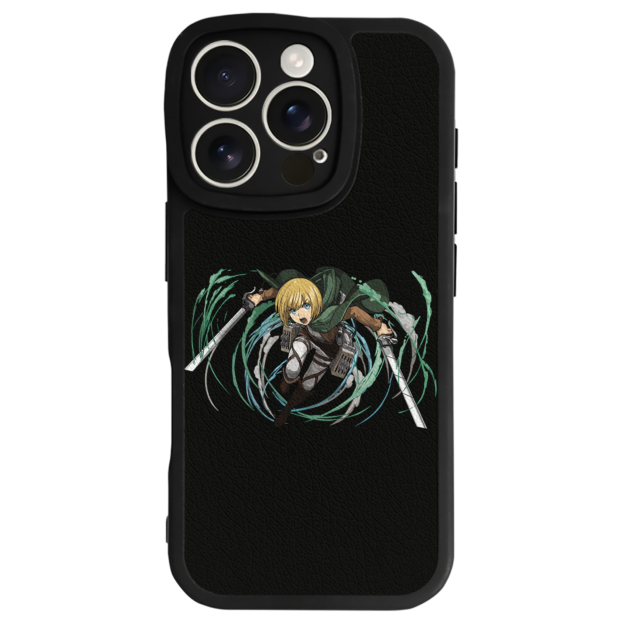 （画像用） 進撃の巨人 アルミン·アルレルト Attack on Titan Armin Arlert 【iPhone 16シリーズ対応】シリコンスマホケース（レザー調） 材質：シリコン